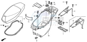 SFX50 drawing SEAT/LUGGAGE BOX