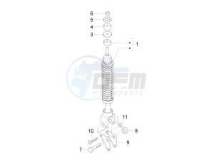 Fly 125 4t 3v ie e3 lem drawing Rear suspension - Shock absorbers