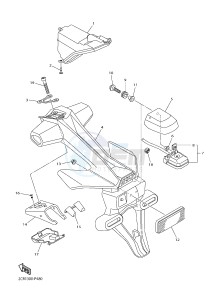 YZF-R1M 998 R6 (2KSL) drawing TAILLIGHT