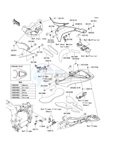 ZX 600 P [NINJA ZX-6R] (7F-8FA) P7F drawing SIDE COVERS