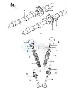 KZ 650 C [CUSTOM] (C1-C3) [CUSTOM] drawing CAMSHAFTS_VALVES