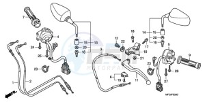 CB600F3A Europe Direct - (ED / ST 25K) drawing HANDLE LEVER/SWITCH/ CABLE