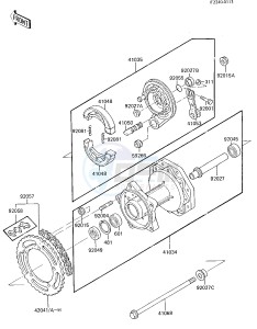 KX 80 E [KX80] (E2-E3) [KX80] drawing REAR HUB_BRAKE_CHAIN -- 85 KX80-E3- -