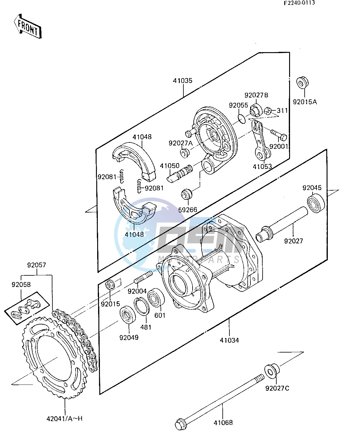 REAR HUB_BRAKE_CHAIN -- 85 KX80-E3- -