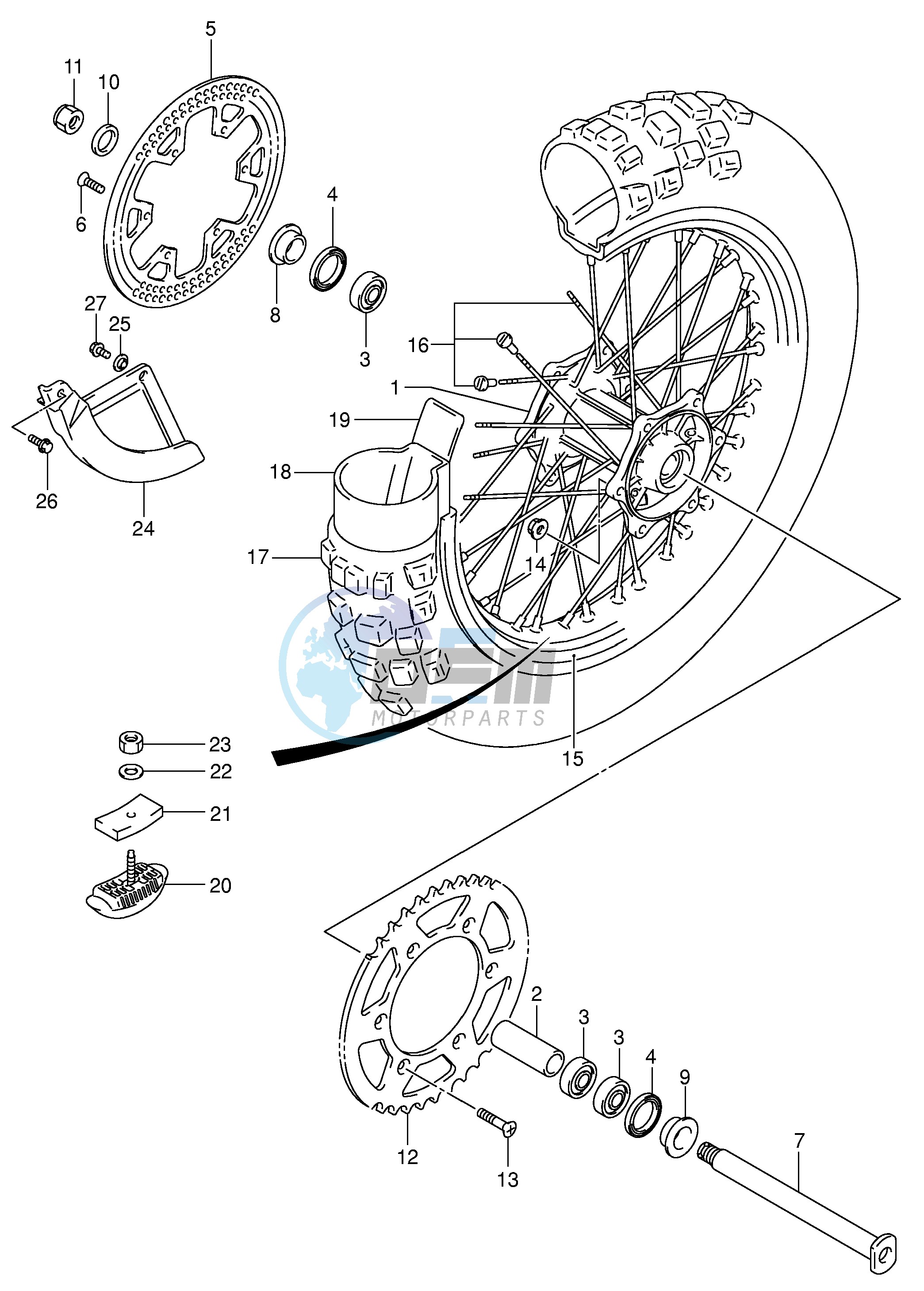 REAR WHEEL (MODEL K4)