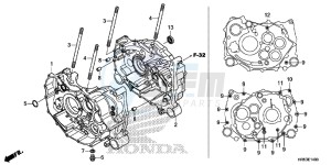 TRX500FM5G TRX500FM Australia - (U) drawing CRANKCASE