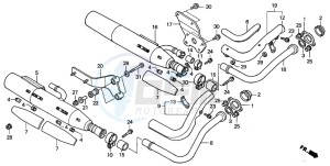 VT750DC BLACK WIDOW drawing EXHAUST MUFFLER (CM)