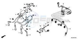 CB1100 UK - (E) drawing SUB HARNESS/IGNITION COIL