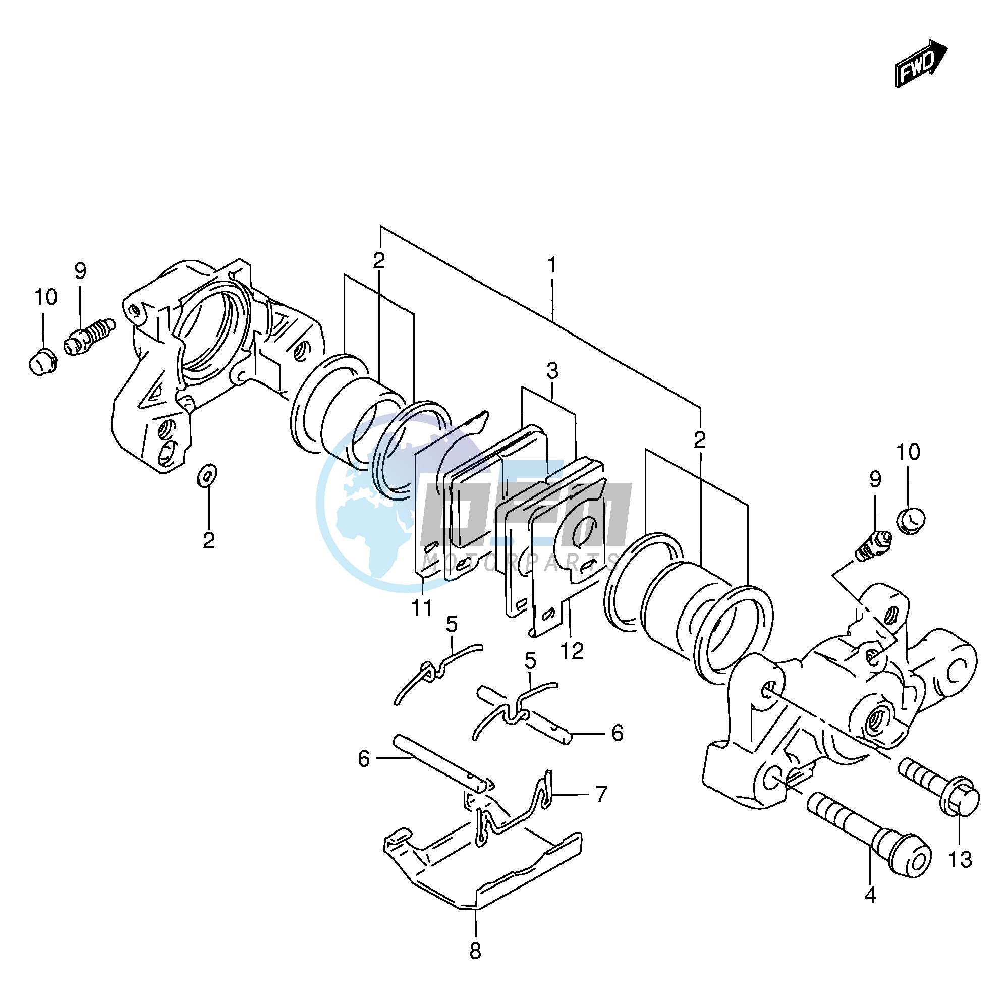 REAR CALIPER (SEE NOTE)