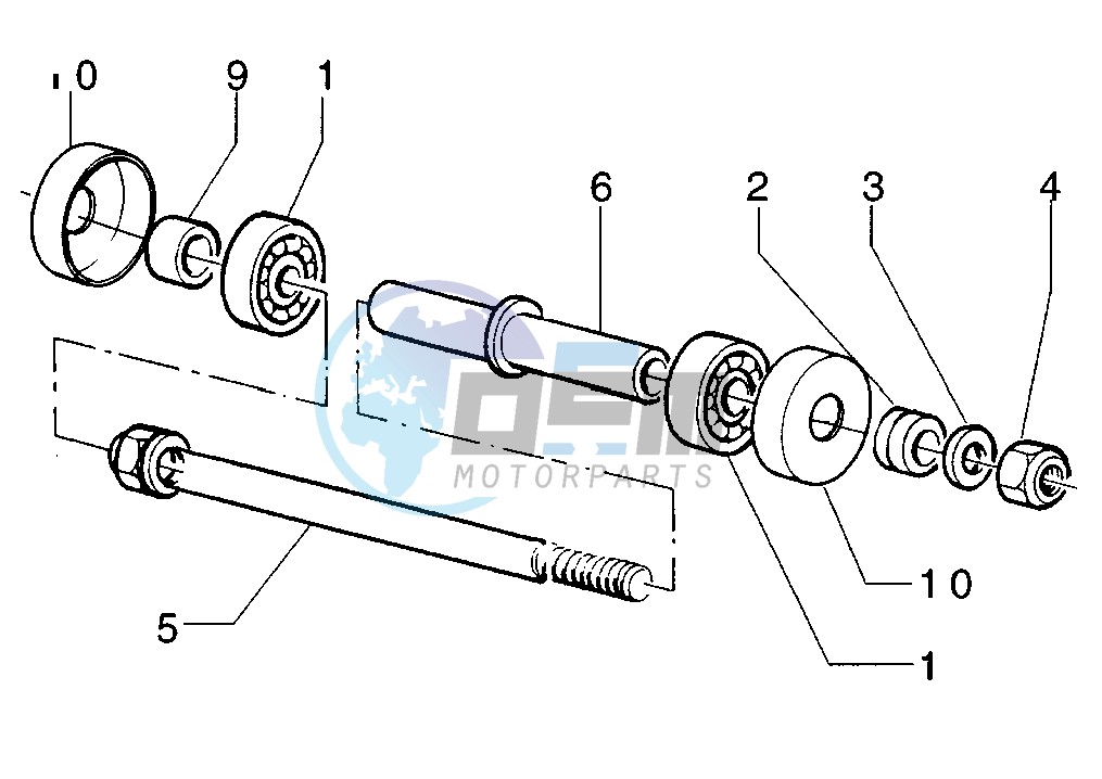 Front wheel axle, disc brake