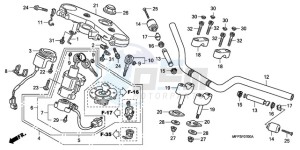 CB1300SA9 France - (F / ABS BCT CMF MME TWO) drawing HANDLE PIPE/TOP BRIDGE