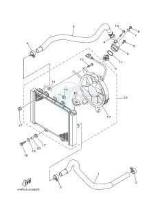 YFM700FWAD YFM700PSF GRIZZLY 700 EPS (B38A) drawing RADIATOR & HOSE