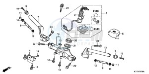 CBR125RSD CBR125RS UK - (E) drawing HANDLE PIPE/TOP BRIDGE