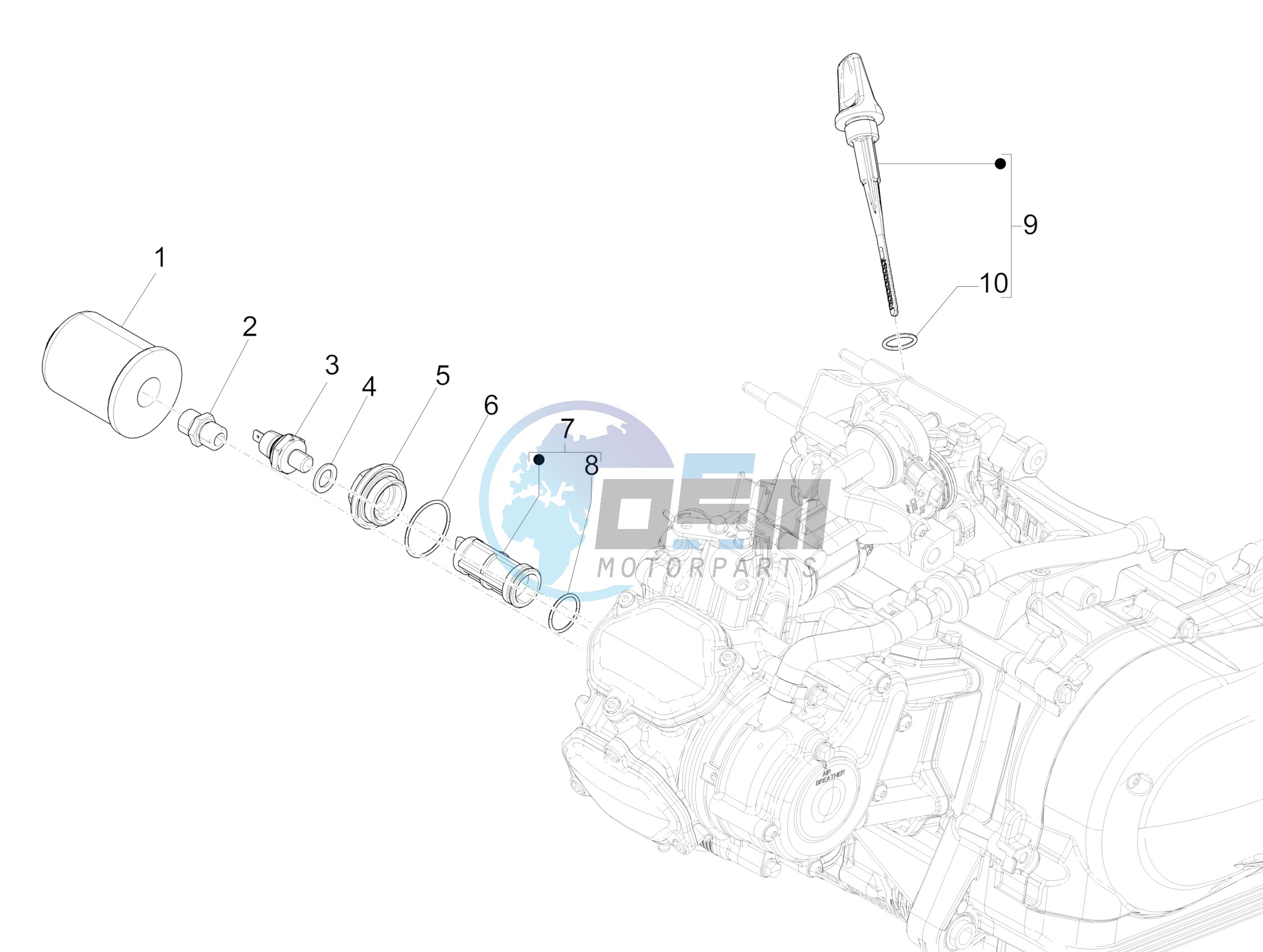 Flywheel magneto cover - Oil filter