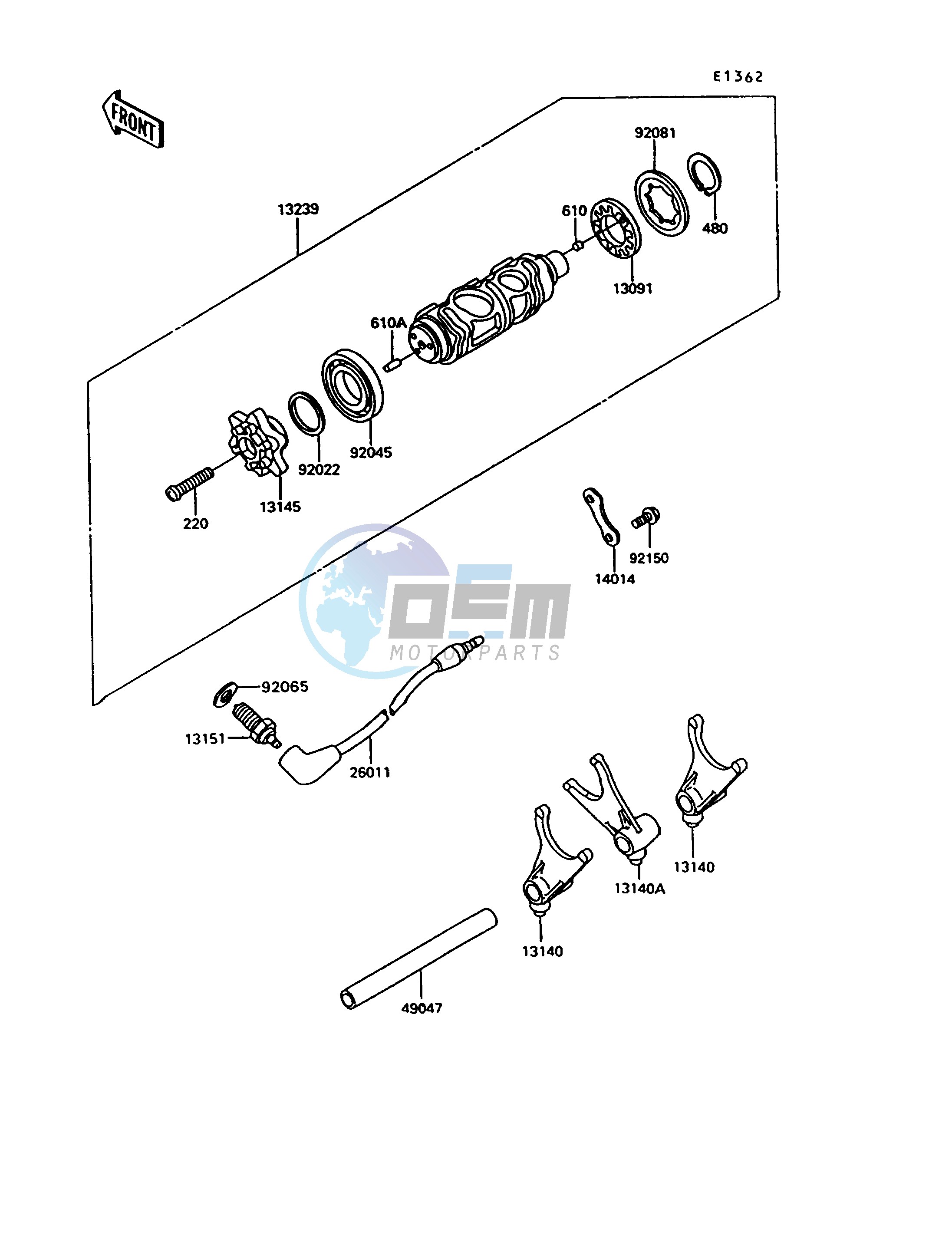 GEAR CHANGE DRUM_SHIFT FORK-- S- -