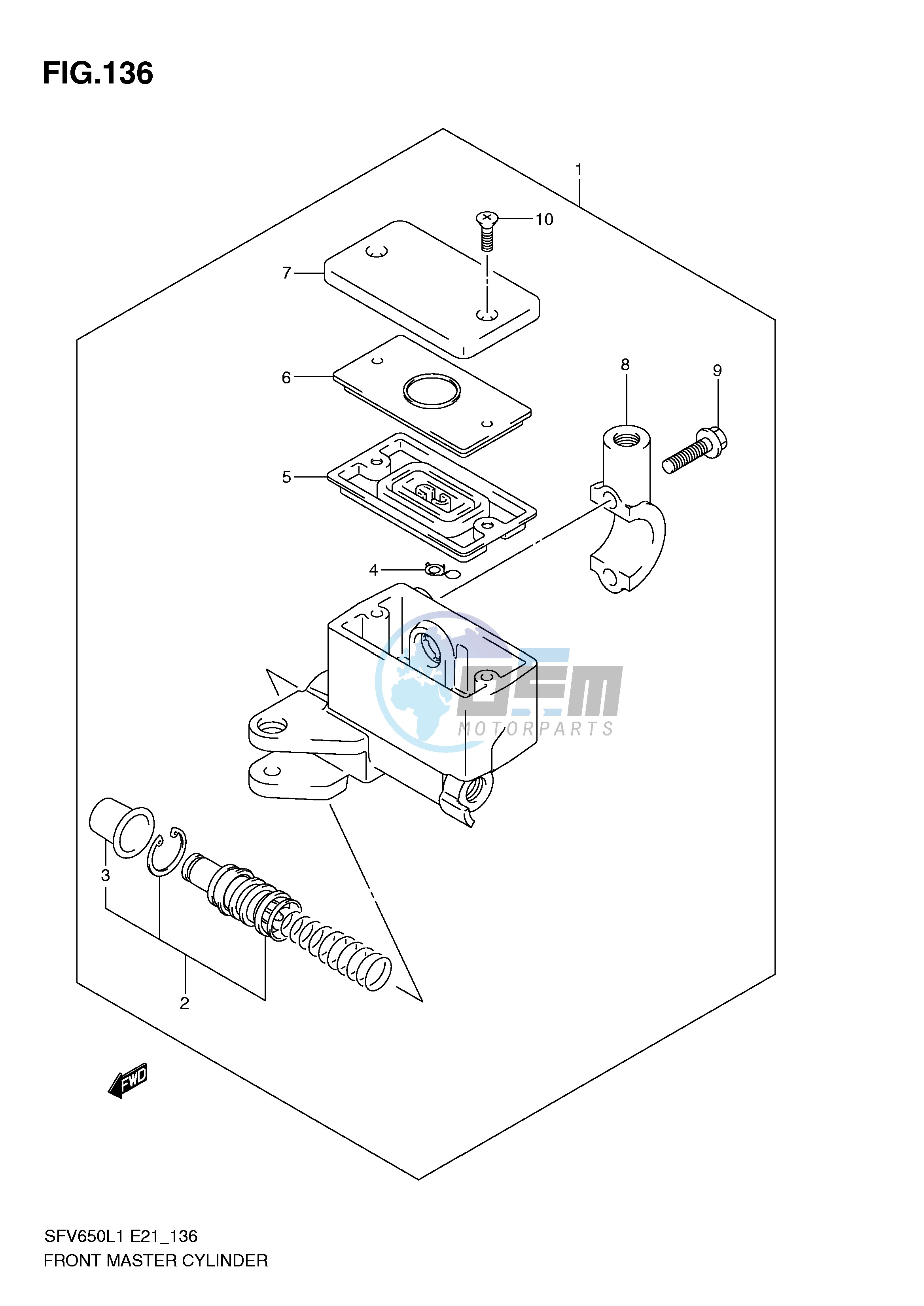 FRONT MASTER CYLINDER (SFV650UAL1 E21)