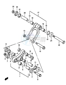 RM250 (T-V-W-X-Y) drawing REAR CUSHION LEVER (MODEL T V)