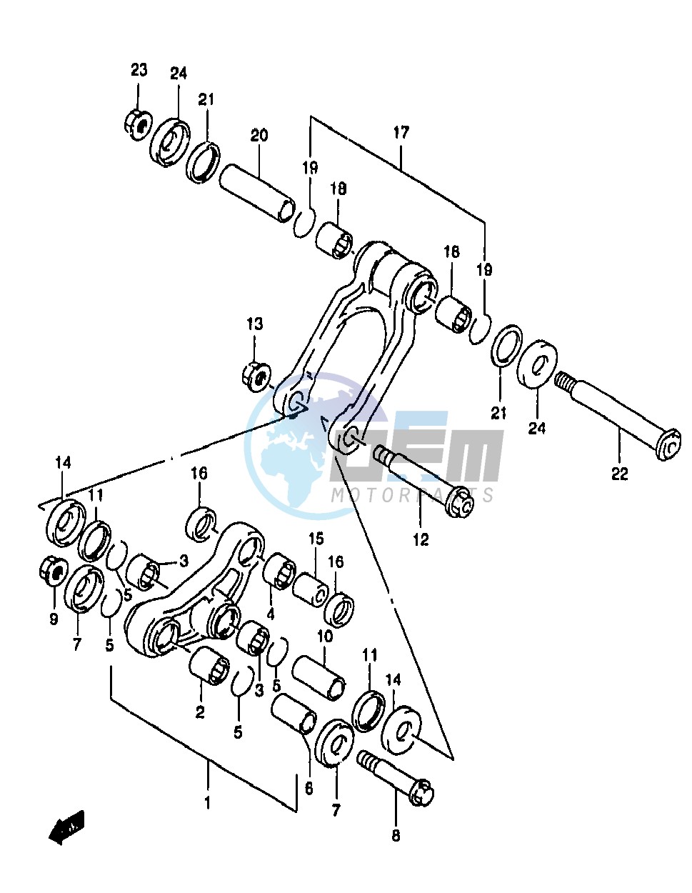 REAR CUSHION LEVER (MODEL T V)