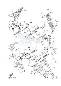 YXM700ES YXM70VPSF VIKING (1XPX) drawing FRONT SUSPENSION & WHEEL