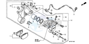 CB1300A9 BR / ABS MME - (BR / ABS MME) drawing REAR BRAKE CALIPER