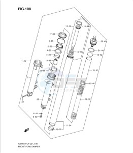 GSXF650 drawing FRONT FORK DAMPER (GSX650FUL1 E24)