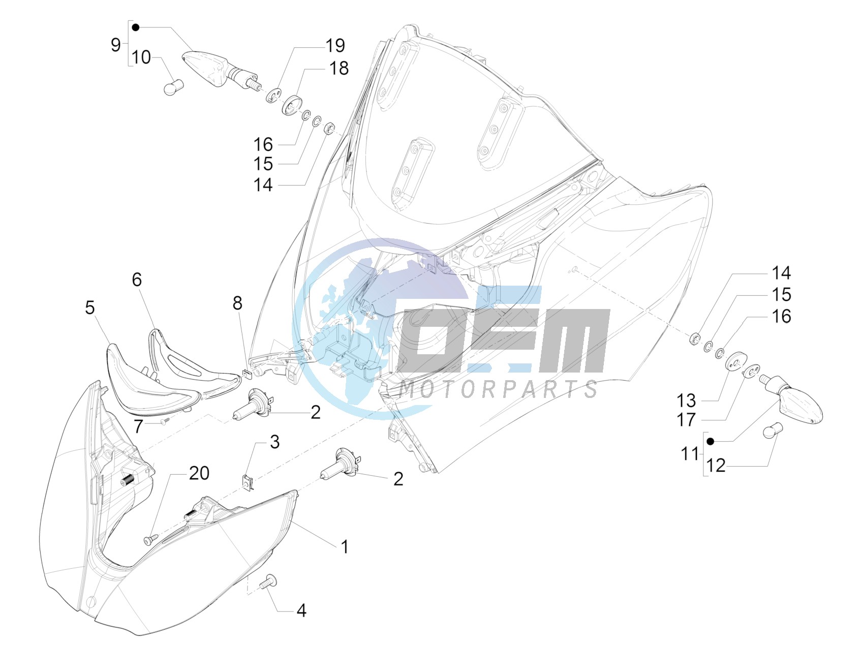 Front headlamps - Turn signal lamps