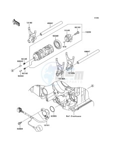 ZZR1400_ABS ZX1400FCF FR GB XX (EU ME A(FRICA) drawing Gear Change Drum/Shift Fork(s)