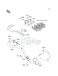 MULE 3010 DIESEL 4x4 KAF950D8F EU drawing Muffler(s)