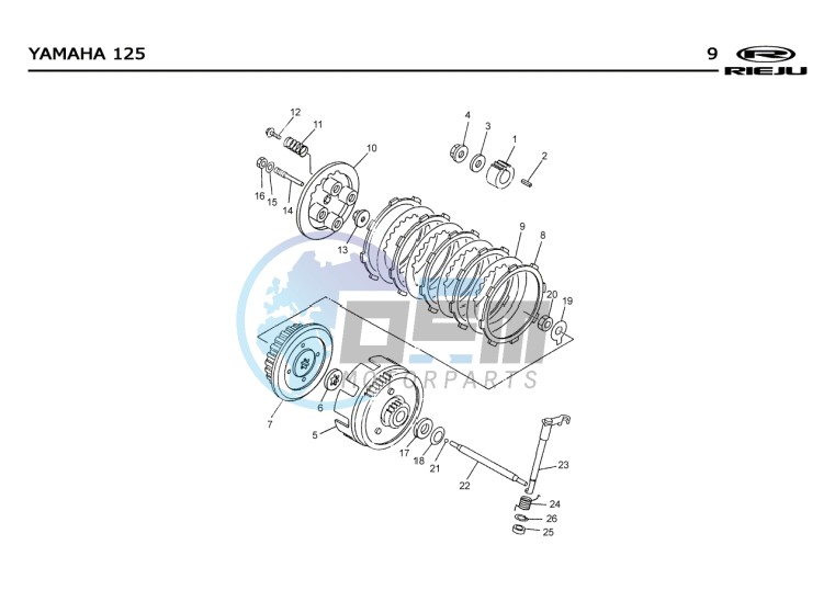 CLUTCH  Yamaha 125 4T EURO2