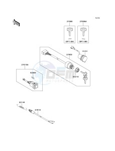 KAF 400 B [MULE 600] (B6F-B9F) B9F drawing IGNITION SWITCH