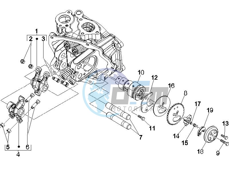 Camshaft - Rocking levers support unit