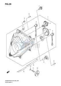 GSX650F (E3-E28) Katana drawing HEADLAMP