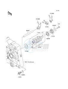 KLX 140 B (KLX140L MONSTER ENERGY) (B8F-B9FA) B9F drawing GEAR CHANGE DRUM_SHIFT FORK-- S- -