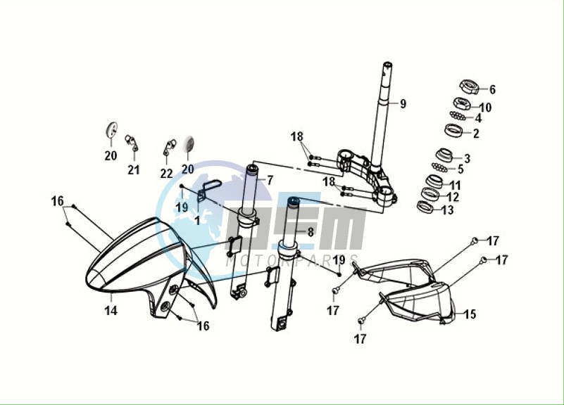 STEERING STEM - FRONT CUSHION