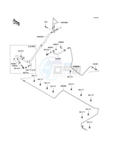 KRF 750 D [TERYX 750 4X4] (D8F) D8F drawing BRAKE PIPING