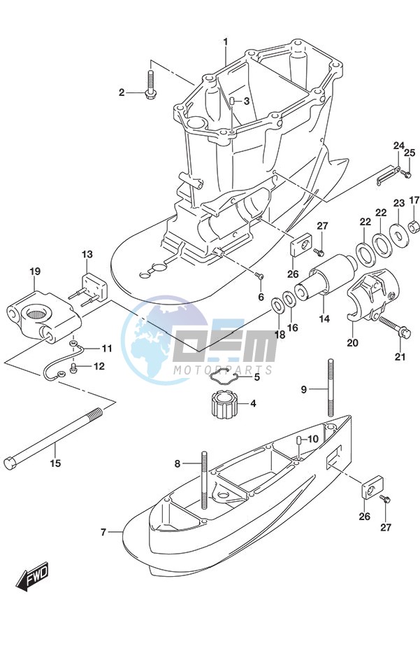 Drive Shaft Housing w/Transom (XX)