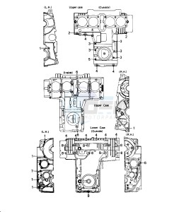 KZ 650 D [SR] (D1-D2) [SR] drawing CRANKCASE BOLT & STUD PATTERN