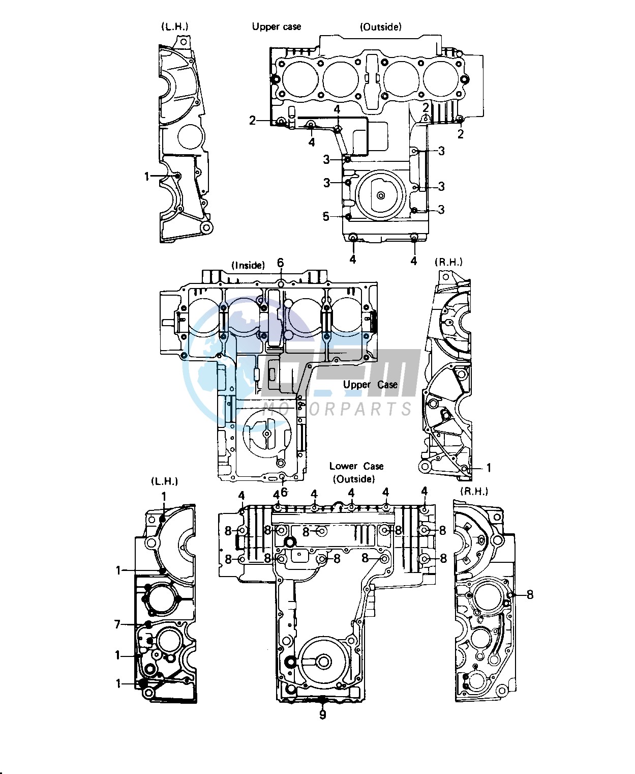 CRANKCASE BOLT & STUD PATTERN