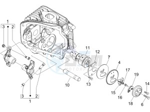 Liberty 125 4t ptt e3 (A) Austria drawing Camshaft - Rocking levers support unit