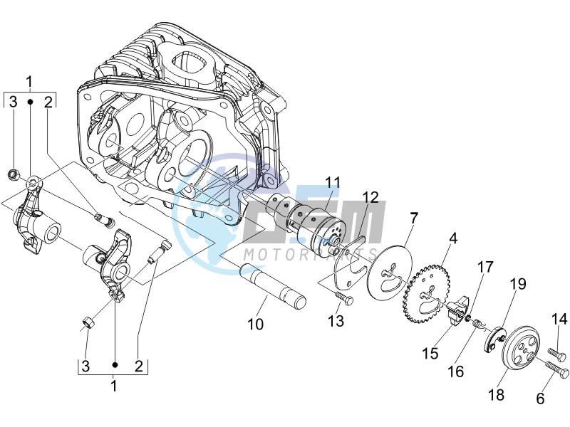 Camshaft - Rocking levers support unit