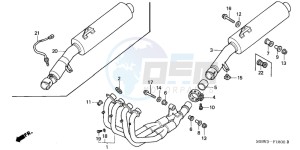 CBR600F4 drawing EXHAUST MUFFLER