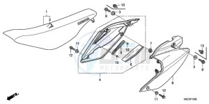 CRF250X9 Europe Direct - (ED / CMF) drawing SEAT/SIDE COVER