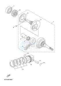 YN50F OVETTO 4 (2ACE) drawing CRANKSHAFT & PISTON