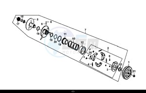 ALLO 50 (25 KM/H) (AJ05WA-NL) (L8-M0) drawing DRIVEN PULLEY ASSY