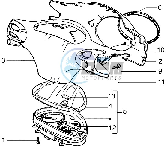 Speedometers Kms. - handlebar cover