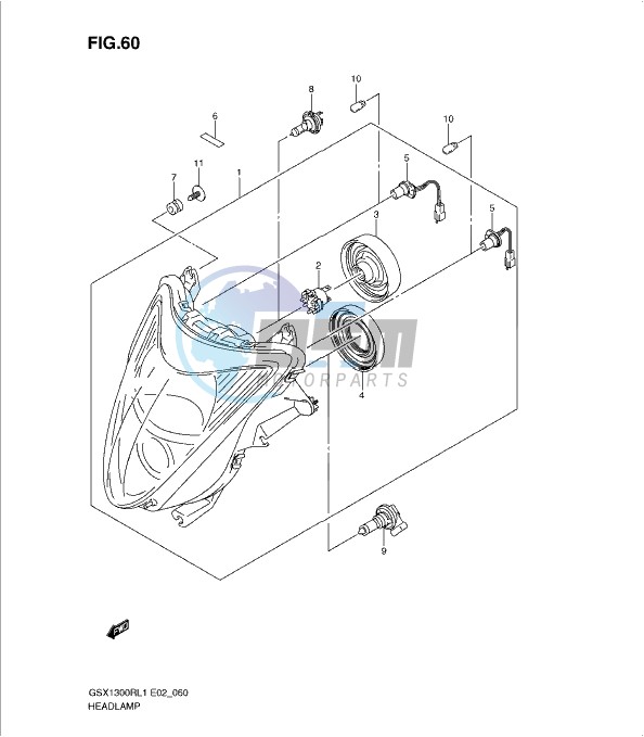 HEADLAMP (GSX1300RL1 E51)