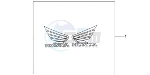 CB600F39 UK - (E / MKH ST) drawing 3D LOGO KIT HONDA