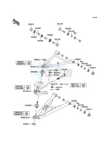 KFX700 KSV700A8F EU drawing Suspension