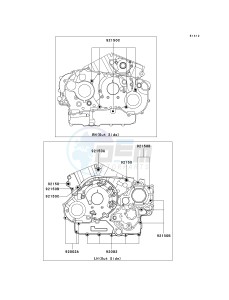 VN 1600 B [VULCAN 1600 MEAN STREAK] (B1-B2) [VULCAN 1600 MEAN STREAK] drawing CRANKCASE BOLT PATTERN