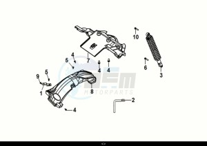 FIDDLE IV 50 (XG05W1-EU) (E5) (M1-M3) drawing RR. CUSHION - RR. FORK - RR. MUDGUARD